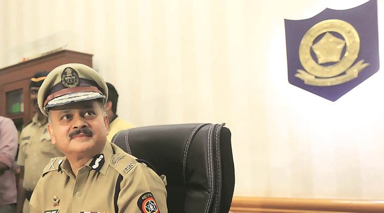 Ahmad Javed speaks to the media after taking charge as Mumbai Police Commissioner Tuesday. (Express Photo by Ganesh Shirsekar)