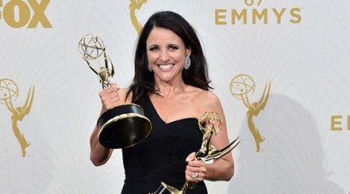 Emmy Awards, Emmy Awards 2015, Emmy 2015, Julia Louis Dreyfus, Julia Louis Dreyfus Best Actress, Julia Louis Dreyfus Emmy Awards, Julia Louis Dreyfus Veep, Julia Louis Dreyfus TV Show, Julia Louis Dreyfus Veep Actress, Emmy news