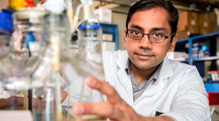 In this Sept. 19, 2015 photo provided by the John D. and Catherine T. MacArthur Foundation, environmental engineer Kartik Chandran, poses for a photo at Columbia University in New York. Chandran was named Tuesday, Sept. 29, 2015, as one of 24 winners of this year's MacArthur Foundation "genius grants." (John D. and Catherine T. MacArthur Foundation via AP)