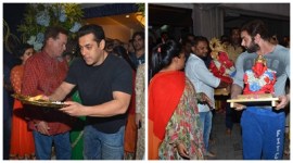 Salman Khan, salman khan ganesh chaturthi, salman khan aarti, salman khan aarti pics, salman khan pics, salman khan latest pics, salman khan latest pictures, Ganpati Visarjan, ganesh chaturthi, Salim Khan, Salma Khan, Helen, Ganpati Bappa, Arbaaz Khan, arpita khan sharma, Alvira Khan, Sohail Khan, Aayush Sharma, Elli Avran, Huma Qureshi, Saqib Saleem, Pulkit Samrat, Subhash Ghai, Shera, Daisy Shah, Sneha Ullal, entertainment, bollywood