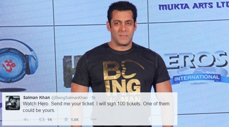 salman khan, hero, salman khan hero, hero movie, hero release, hero tickets, athiya shetty, sooraj pancholi, salman hero, salman sooraj, salman athiya, salman khan news, salman khan latest news, entertainment news