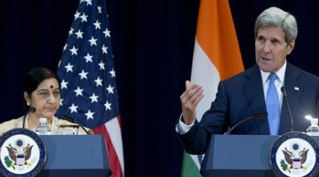 US india meet, india us meeting, sushma visit to US, sushma meets john kerry, talk on 26 11 attacks, talk on 26 11 mumbai attack, india us relations, indo us dialogue, indo us dialogue on terrorism, world news, latest news