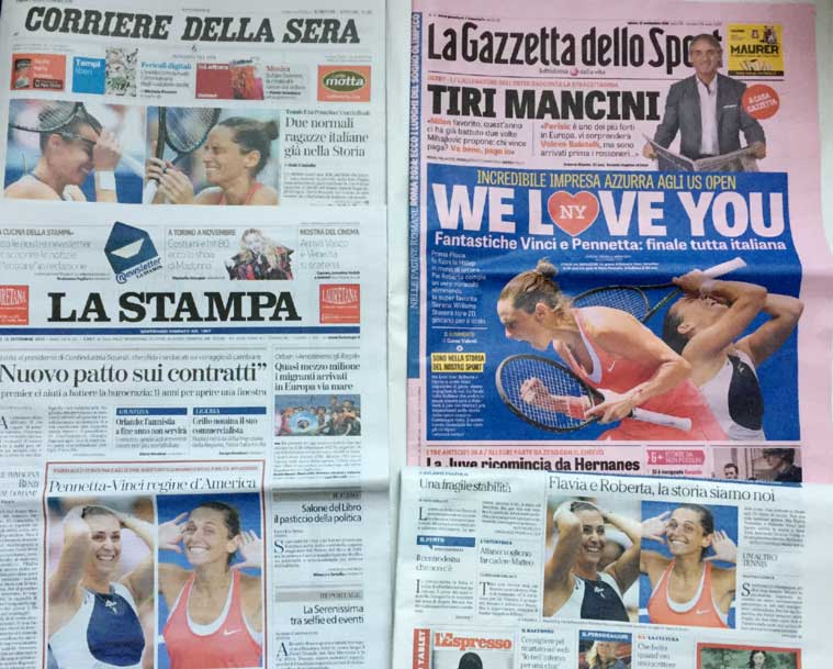 us open 2015, us open, us open 2015 live, us open 2015 results, us open 2015 final, serena williams, Italy, italy president, roberta vinci, vinci, flavia pennetta, us open news, tennis news, tennis