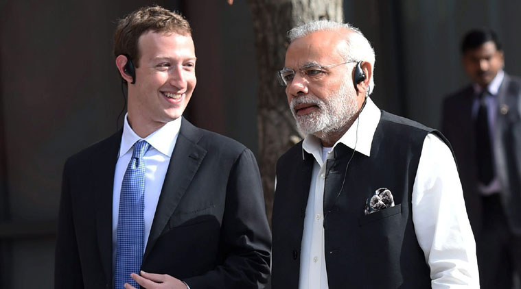 Mark Zuckerberg with PM Modi. (Source: PTI) 