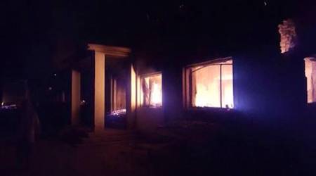 The Doctors Without Borders trauma center is seen in flames, after explosions near their hospital in the northern Afghan city of Kunduz. Doctors Without Borders announced that the death toll from the bombing of the group's Kunduz hospital compound has risen to at least 16, including 3 children and that tens are missing after the explosions that may have been caused by a U.S. airstrike. In a statement, the international charity said the "sustained bombing" took place at 2:10 a.m. (21:40 GMT). Afghan forces backed by U.S. airstrikes have been fighting to dislodge Taliban insurgents who overran Kunduz on Monday. (Médecins Sans Frontières via AP)