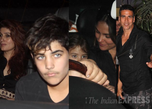 Akshay Kumar, Twinkle Khanna, Aarav, Singh is Bliing screening