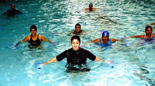 Aqua aerobics is the new fitness trend, especially for people with