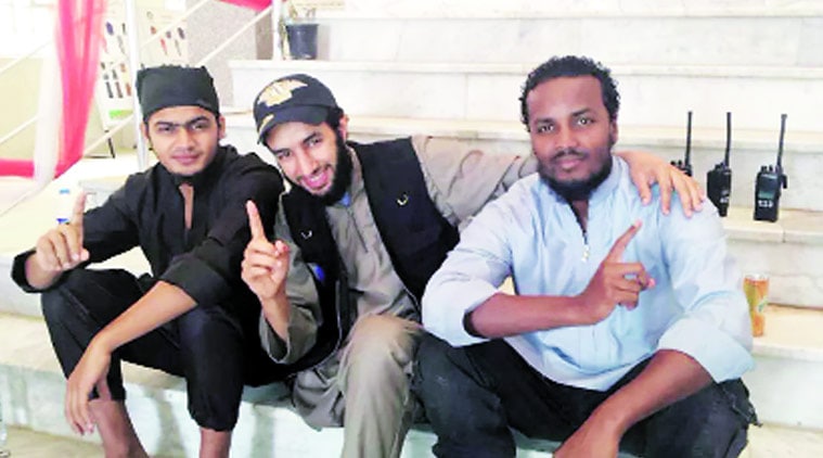 Photograph of Areeb Majeed with two other IS fighters posted on Twitter