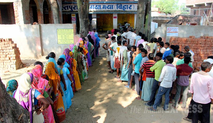 bihar elections, Bihar Polls, Bihar polls Phase 2, bihar elections 2015, bihar election 2015, bihar polls photos, Bihar Election Phase 2, Kaimur Election Photos, Rohtas Election Photos, Arwal Election Photos, Jehanabad Election Photos, Aurangabad Election Photos, Gaya Election Photos