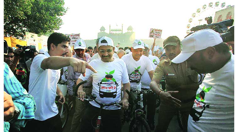 CM Arvind Kejriwal, Mansih Sisodia, car free day, delhi car free day, delhi news, indian express