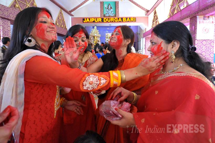 Durga Visarjan, Dussehra, Durga Puja, Navratri, Vermilion Play, Sindur Khela, Durga Visarjan pics, Durga Visarjan Photos, Durga Puja Festival, Durga Idols, Durga Puja Photos, Durga Pics