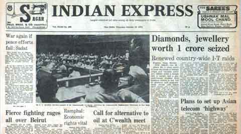 emergency, indira gandhi, indian express, President Fakhruddin Ali Ahmed, beirut wars, Egyptian President at UN, india emergency