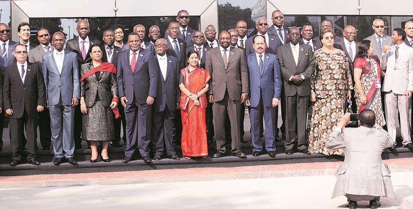 Sushma Swaraj, Sushma Swaraj IAFS 2015, Swaraj, India Africa Forum Summit, Narendra Modi, IAFS, India Africa Forum Summit 2015, IAFS, Mbella Mbella, Zimbabwe President Robert Gabriel Mugabe, South African President Jacob G Zuma, Swaziland King Mswati III, Nigerian President Muhammadu Buhari and Ghanaian President John Dramani Mahama, Entertainment news