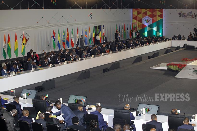 Sushma Swaraj, Sushma Swaraj IAFS 2015, Swaraj, India Africa Forum Summit, Narendra Modi, IAFS, India Africa Forum Summit 2015, IAFS, Mbella Mbella, Zimbabwe President Robert Gabriel Mugabe, South African President Jacob G Zuma, Swaziland King Mswati III, Nigerian President Muhammadu Buhari and Ghanaian President John Dramani Mahama, Entertainment news