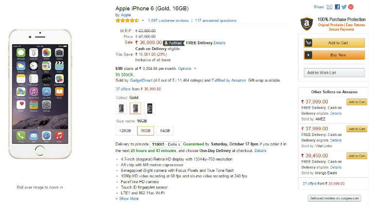 Apple iPhone 6 is available for Rs 24,999 on Flipkart app: Here’s how | Technology News,The ...