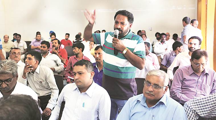 During the smart city consultation camp in Sector 29, Chandigarh, on Saturday 