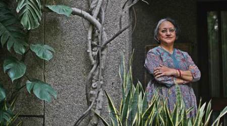 Manjula Padmanabhan, Artist, Theater actor and Writer at her residence in New Delhi. Express Photo by Tashi Tobgyal New Delhi 150915