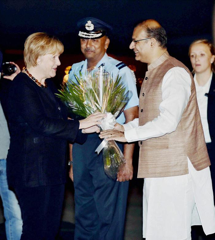 merkel, angela merkel, german chancellor, narendra modi, modi, modi merkel modi merkel meet, india germany talks, german chancellor in india, merkel in india, india news