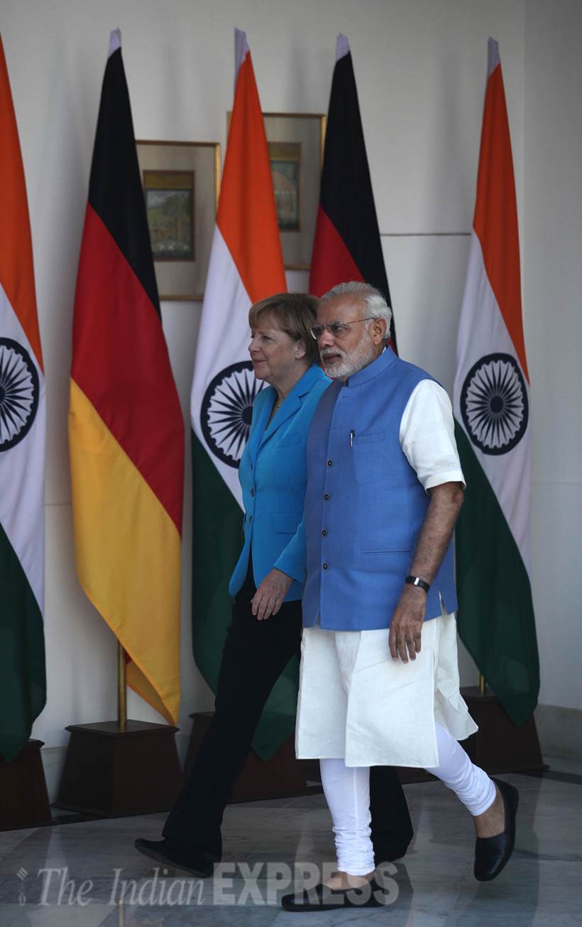 merkel, angela merkel, german chancellor, narendra modi, modi, modi merkel modi merkel meet, india germany talks, german chancellor in india, merkel in india, india news