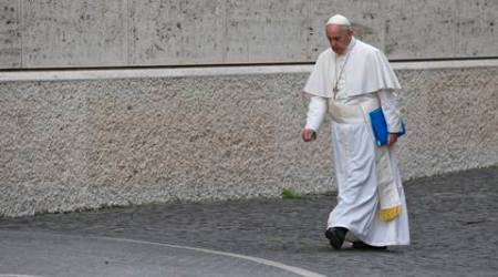Pope Francis arrives for the afternoon session of the Synod of bishops, at the Vatican, Wednesday, Oct. 14, 2015. Pope Francis asked forgiveness Wednesday for recent scandals that have rocked Rome and the Vatican, showing again he doesn't much care about making waves if it's for the sake of reassuring his flock. (AP Photo/Andrew Medichini)