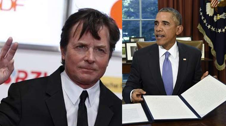 US President Barack Obama, Michael J Fox