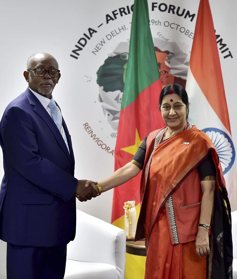 Sushma Swaraj, Sushma Swaraj IAFS 2015, Swaraj, India Africa Forum Summit, Narendra Modi, IAFS, India Africa Forum Summit 2015, IAFS, Mbella Mbella, Zimbabwe President Robert Gabriel Mugabe, South African President Jacob G Zuma, Swaziland King Mswati III, Nigerian President Muhammadu Buhari and Ghanaian President John Dramani Mahama, Entertainment news