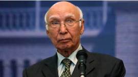 Heart of Asia, HOA, Sartaj Aziz, Aziz, Abdul bashit, Sushma swaraj, Sartaz Ajiz Amritsar, Sartaj Aziz heart of asia, Heart of Asia conference, India, Pakistan, Indo-pak, Indo-pak relations, indo-pak tensions, Nagrota attack, Pathankot attack, Uri attack, india news, indian express news