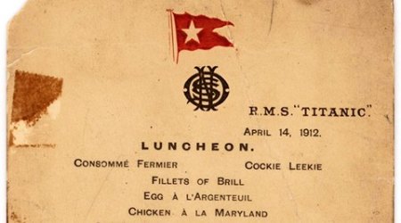 Titanic, titanic ship, titanic news, titanic auction, titanic menu auction, titanic menu, titanic last menu, titanic sink, world news, international news,