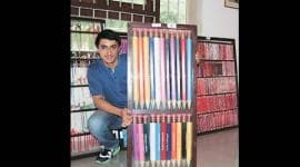 Guinness book of world record, pencil collection, world record academy, tushar pencil collection, golden pencil, Swarovski crystal pencil, delhi news