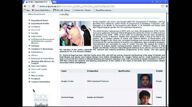Krantijyoti Savitribai Phule Women’s Studies Centre, website, website update, delayed website update, pune news, study centre website updtae, pune news