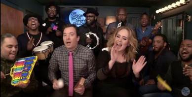 Adele, singer Adele, Adele songs, Hello, Jimmy Fallon, The Roots, album 25, The Tonight Show Starring Jimmy Fallon, Entertainment News