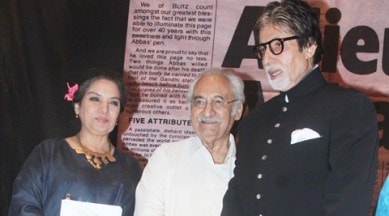 Amitabh Bachchan, Shabana Azmi, Amitabh Bachchan book launch, Shabana Azmi book launch, Amitabh Bachchan Khwaja Ahmad Abbas, Shabana Azmi Khwaja Ahmad Abbas