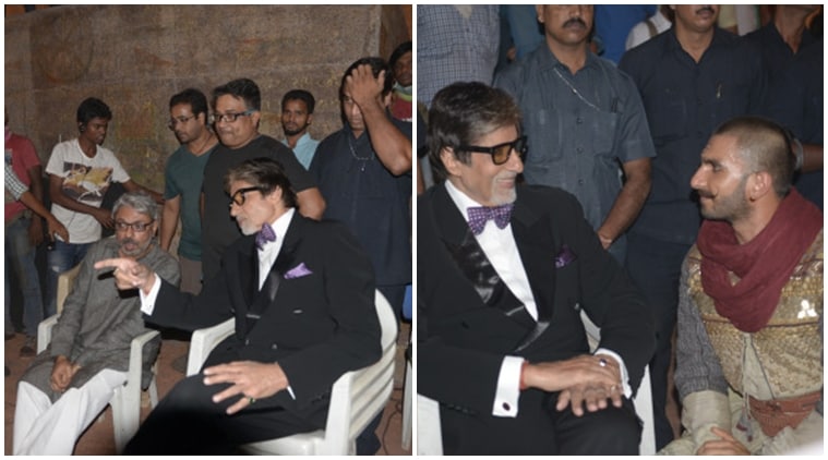 Image result for amitabh on set