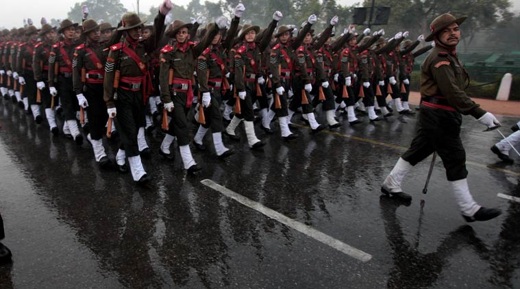 The Assam Rifles regiment parading on Republic Day (Express file photo)