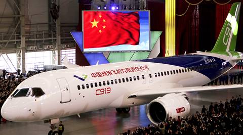 China unveils first C919 passenger aircraft; to challenge Boeing ...