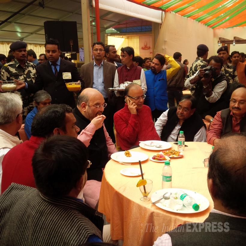 Narendra Modi, Diwali Milan, Diwali Milan Event, Amit Shah, Arun Jaitley, M Venkaiah Naidu, Diwali Milan Photos, Diwali Milan Pics, Narendra Modi Diwali Milan, Modi hosts Diwali Milan, modi hosts Luncheon Meet, Modi Hosts Luncheon for journalists, Luncheon Meet For Journalists, Narendra Modi News