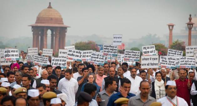 Congress, Congress March, Congress Protest Against intolerance, intolerance, Sonia Gandhi, Rahul Gandhi, modi, pm Modi, Pranab Mukherjee, Manmohan Singh, Congress News, Delhi News, India News