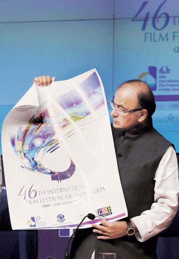 Jaitley with the poster of the film festival on Tuesday. (Source: PTI)