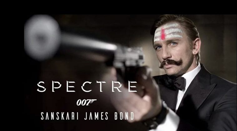 A meme of Daniel Craig as sanskari James Bond. Directed by Sam Mendes, ‘Spectre’ will see the actor reprise his role as agent 007. (Source: Twitter)