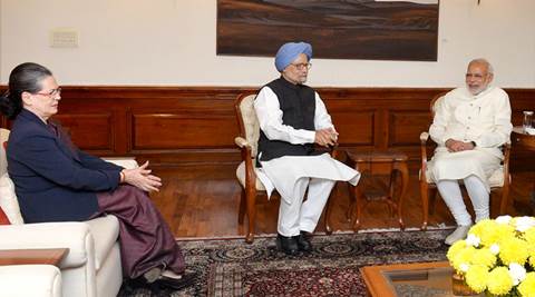 narendra modi, sonia gandhi manmohan singh, modi sonia manmohan meeting, winter session, modi in winter session, gst bill, ambedkar debate, modi congress meeting, india news, latest news, indian express editorial, indian express column