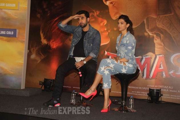 deepika padukone, ranbir kapoor, tamasha, tamasha promotions, deepika padukone pictures, ranbir kapoor pictures, ranbir deepika pics, ranbir deepika tamasha, imtiaz ali, deepika ranbir pics, entertainment, bollywood, tamasha film