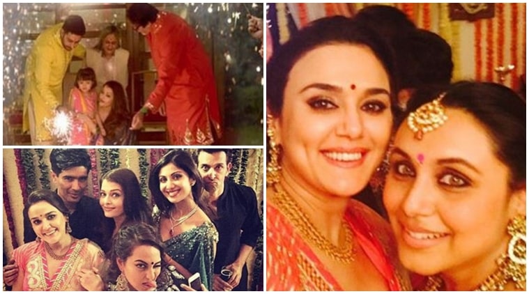 Amitabh Bachchan, Aishwarya Rai Bachchan, Abhishek Bachchan, Preity Zinta, Rani Mukerji, Shilpa Shettty, Aaradhya Bachchan, Saif Ali Khan, Kareena Kapoor, Karisma Kapoor, Manish Malhotra, sonam Kapoor, Alia Bhatt, Ranveer Singh, Athiya Shetty, Tiger Shroff, Maheep Kapoor, Sanjay Kapoor, Amrita Arora, Malaika Arora Khan, Diwali party, bollywood, entertainment