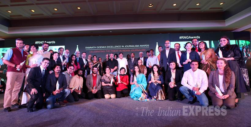 RNG awards, RNG awards 2015, Journalism Awards, Ramnath Goenka awards, Ramnath Goenka Journalism awards, photos RNG awards winner, photos RNG awards winner 2015, latest Journalism Awards photos, RNG awards winners, Ramnath Goenka Excellence in Journalism Awards