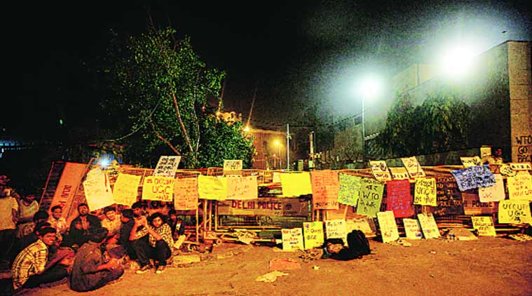 UGC, non-NET fellowships, Shastri Bhawan, NET, UGC students protest, Occupy UGC protesters, nation news, india news