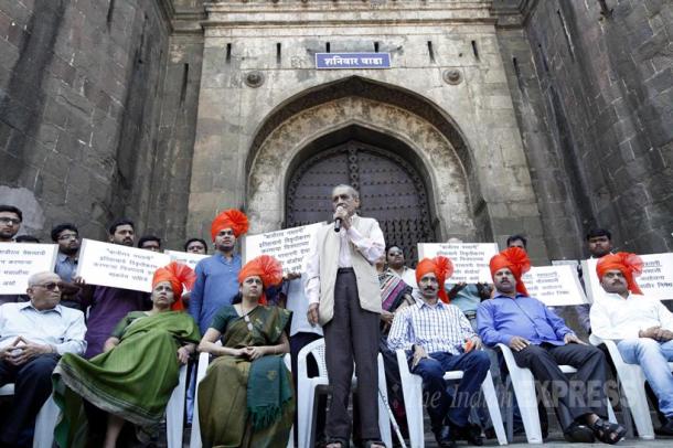 Descendants of Peshwa and Mastani protest against Sanjay Descendants of Peshwa and Mastani protest against Sanjay