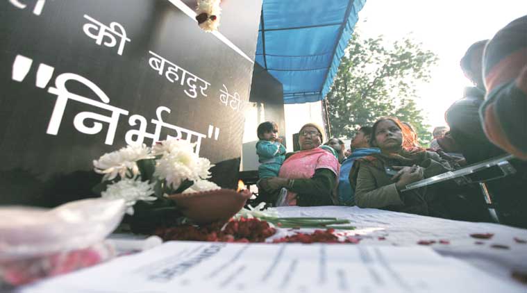 Hundreds gathered at Jantar Mantar Wednesday to remember the December 16 gangrape victim. (Express Photo by: Tashi Tobgyal)