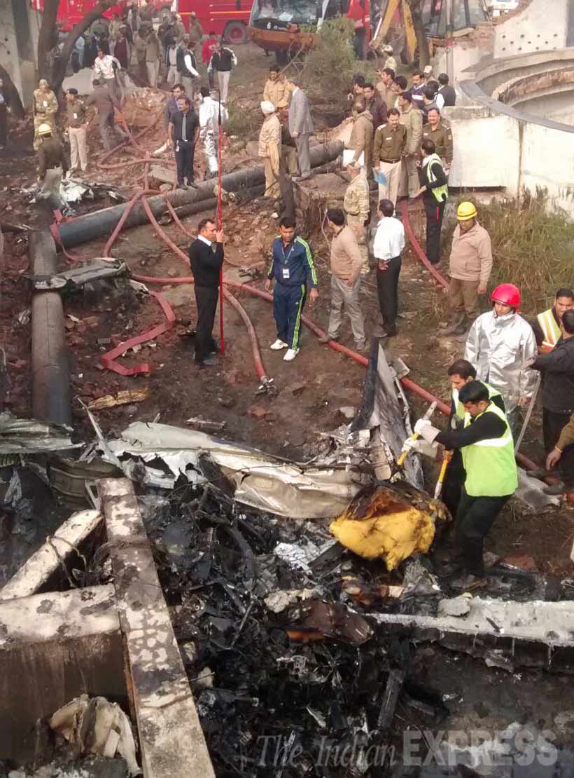 BSF, plane crash, BSF plane, BSF plane crash, Delhi plane crash, dwarka plane crash, bsf plane crash photos, delhi plane crash photos, delhi crash photos, delhi news, india news