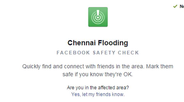Chennai Floods, Facebook Chennai Safety feature, #Facebook Safety Check, Chenani Flooding, Chennai rains, Chennai Social media help