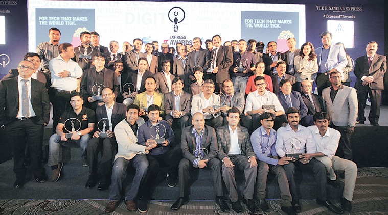Winners of the third Express IT Awards in Bengaluru on Friday. (Source: Express Photo by Ravi Kanojia)