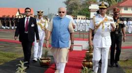 Narendra Modi, INS Vikramaditya, Narendra Modi INS Vikramaditya, modi on INS Vikramaditya, Modi chairs Unified Commanders Conference, Modi INS Vikramaditya pics, RK Dhowan, Dalbir Singh, Modi in Kochi, Modi in Kerala, modi News, Narendra Modi pics, Narendra Modi news